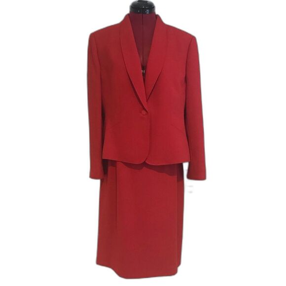 Kasper Skirt Suit Women's Size 14P Red 2-Piece Set Blazer & Skirt Set NWT - Picture 9 of 14